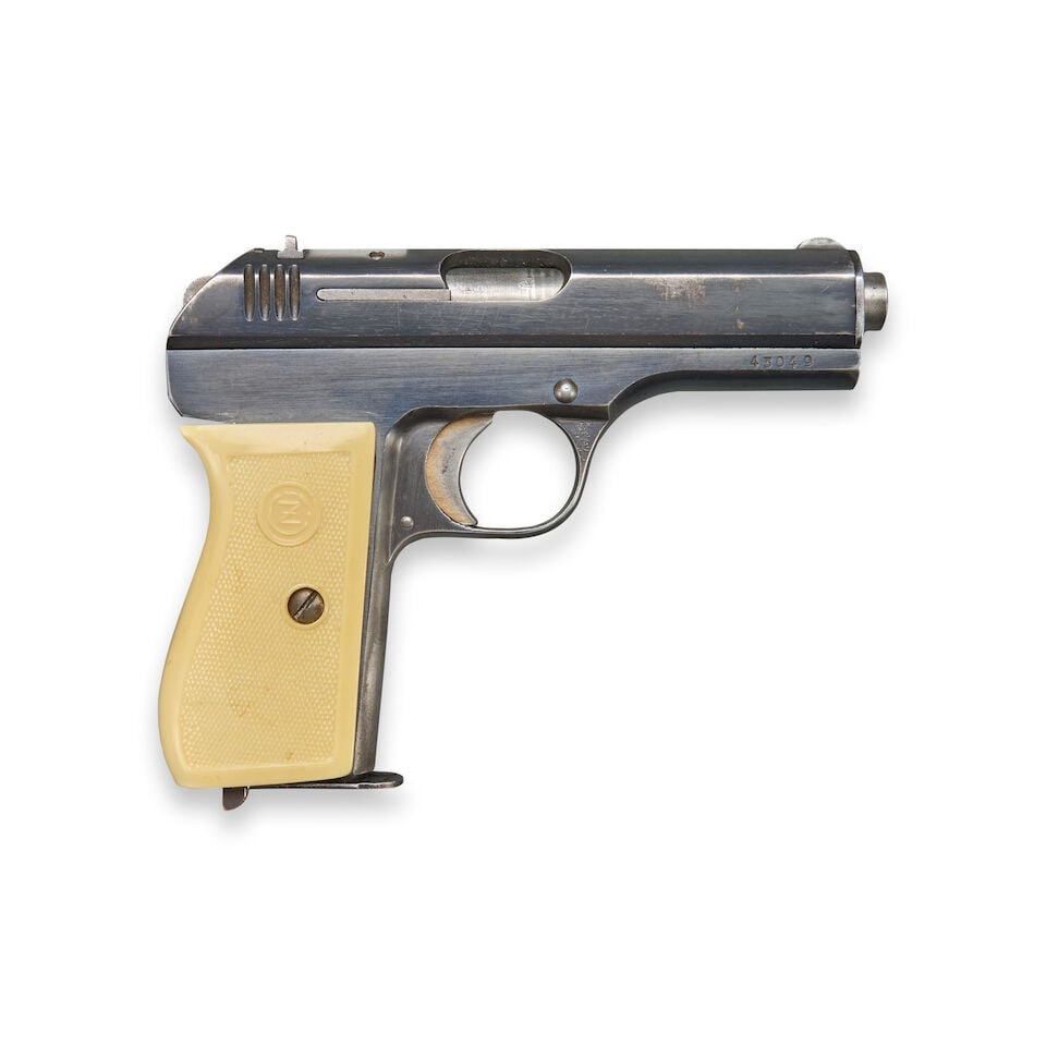 A WORLD WAR II-ERA CZ MODEL 27 PISTOL WITH POLICE ACCEPTANCE STAMP. Curio or Relic firearm (1 of 4)