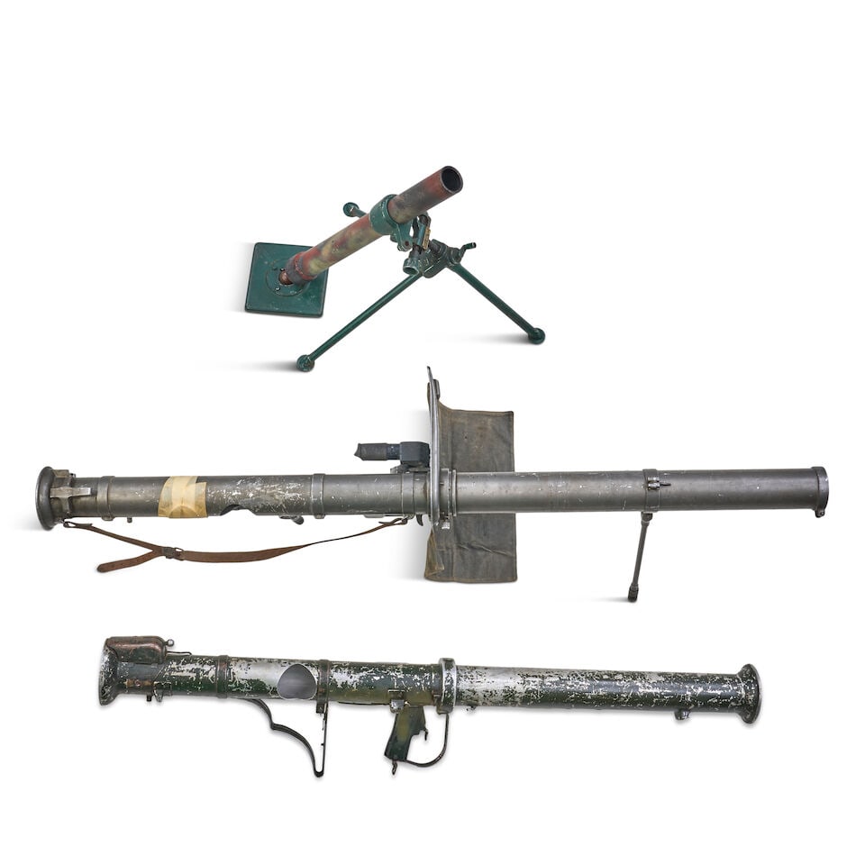 TWO INERT BAZOOKAS AND A SPANISH MORTAR. (1 of 1)