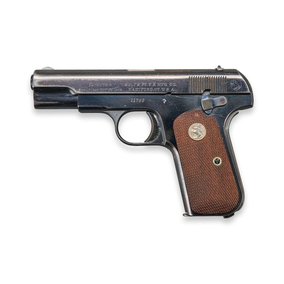 A PRE-WORLD WAR I COLT MODEL 1908 HAMMERLESS POCKET PISTOL, Curio or Relic firearm - 2