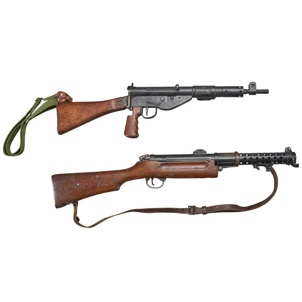 TWO INERT WORLD WAR II BRITISH FIREARMS. (1 of 2)