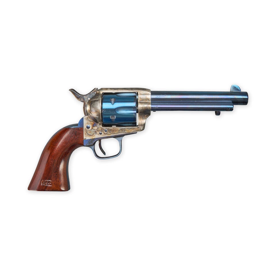 A REPRODUCTION COLT 1873 SINGLE ACTION ARMY REVOLVER. Modern firearm (1 of 3)