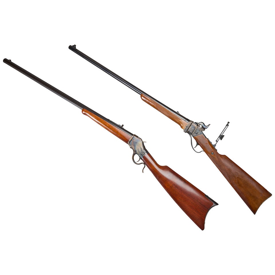 TWO REPRODUCTION 19TH CENTURY SINGLE-SHOT RIFLES. Modern firearm - 2