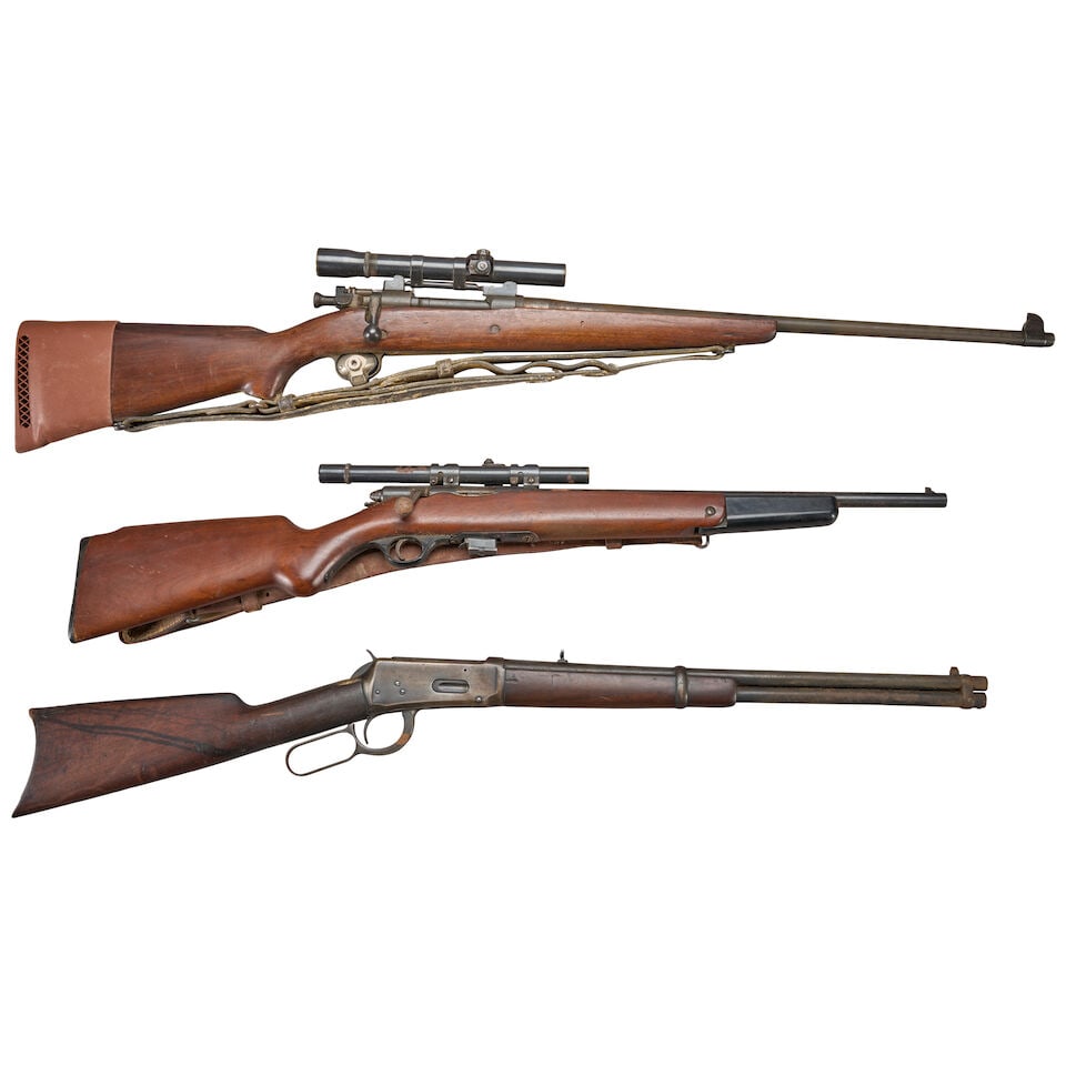 THREE EARLY 20TH CENTURY SPORTING RIFLES. Curio or Relic firearm (1 of 2)