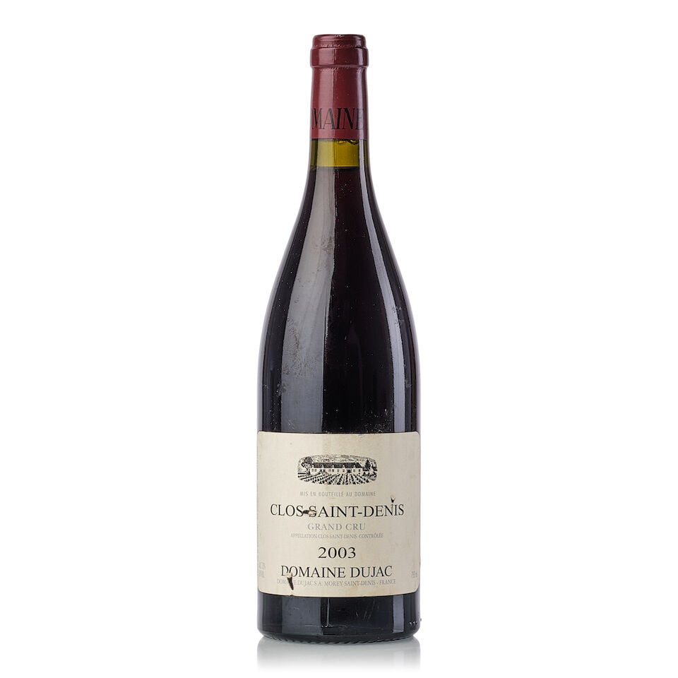 Domaine Dujac Clos St. Denis, 2003 (1x 750ml): Domaine Dujac Clos St. Denis, 2003 (1x 750ml) Region: Burgundy Label: slightly damp-stained, nicked For further information on this lot please visit Bonhams.com For further information about this lot 
