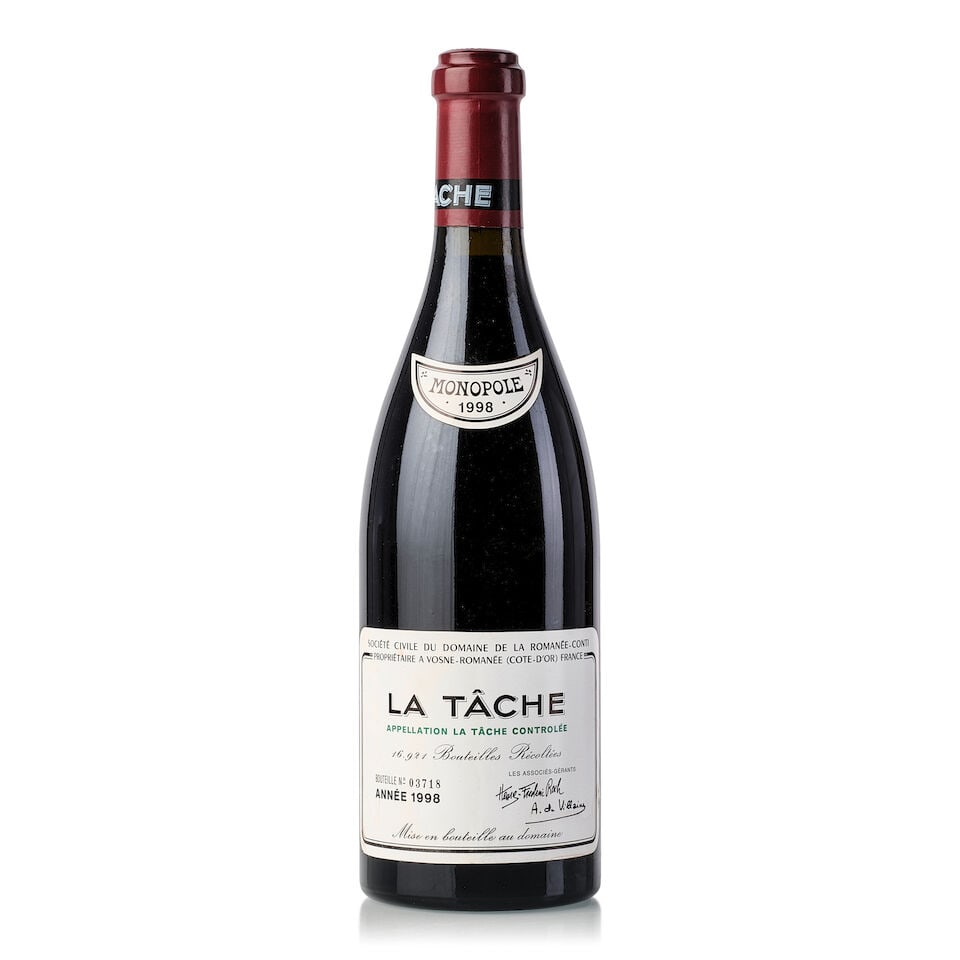 Domaine de la Romanée-Conti La Tâche, 1998 (1x 750ml): Domaine de la Romanée-Conti La Tâche, 1998 (1x 750ml) Region: Burgundy Fill Level: 1cm Cork: signs of old seepage Label: slightly scuffed, heavily stained back label For further information 
