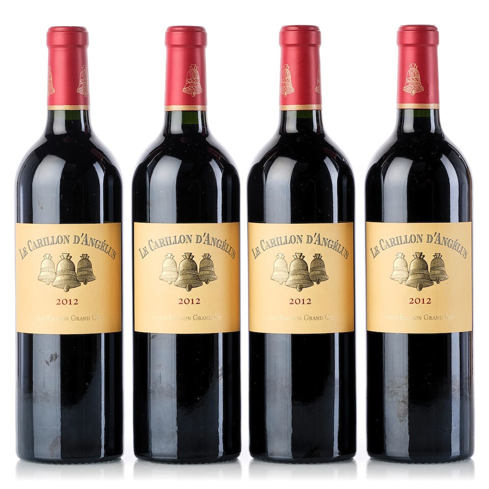 Le Carillon d'Angélus, 2012 (4x 750ml): Le Carillon d'Angélus, 2012 (4x 750ml) Region: Bordeaux Label: 1x slightly scuffed For further information on this lot please visit Bonhams.com For further information about this lot please