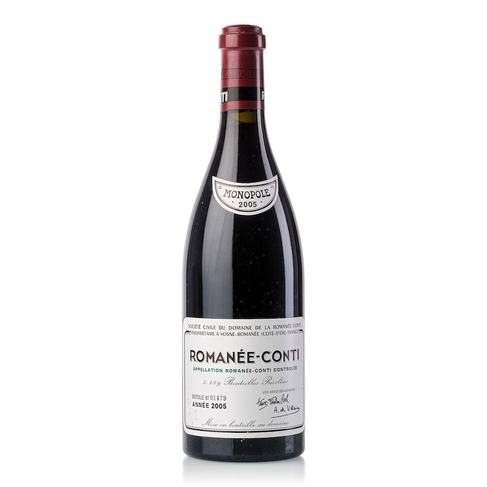 Domaine de la Romanée-Conti Romanée Conti, 2005 (1x 750ml): Domaine de la Romanée-Conti Romanée Conti, 2005 (1x 750ml) Region: Burgundy Cork: signs of old seepage Label: slightly scuffed For further information on this lot please visit Bonhams.com Fo