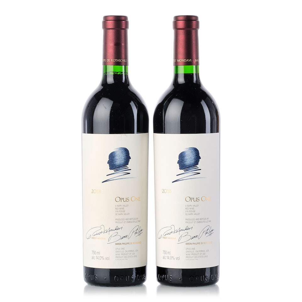 Opus One, 2018 (2x 750ml): Opus One, 2018 (2x 750ml) Region: United States Label: 1x slightly marked, 1x slightly scuffed For further information on this lot please visit Bonhams.com For further information about this lot pleas
