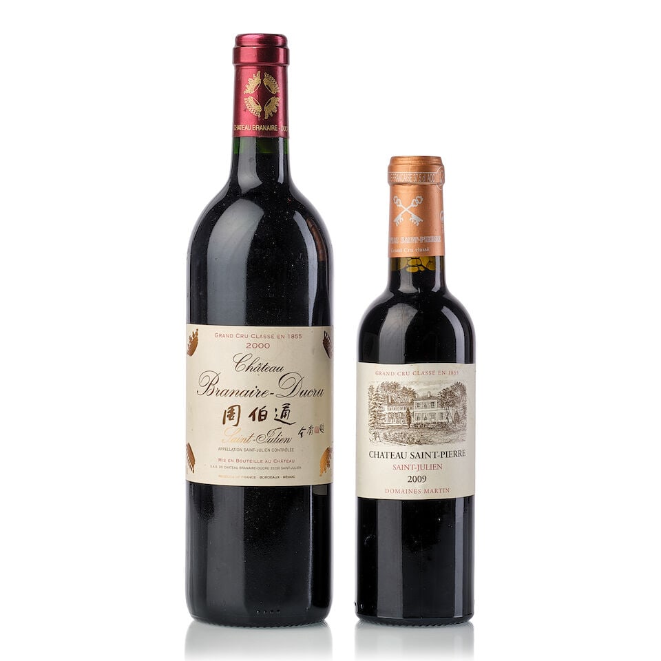 Château Branaire Ducru, 2000 (1x 750ml) Château St. Pierre, 2009 (1x 375ml): Château Branaire Ducru, 2000 (1x 750ml) Region: Bordeaux Fill Level: into neck Cork: slightly depressed Label: slightly bin-soiled Miscellaneous: Special 周伯通 calligraphy labe