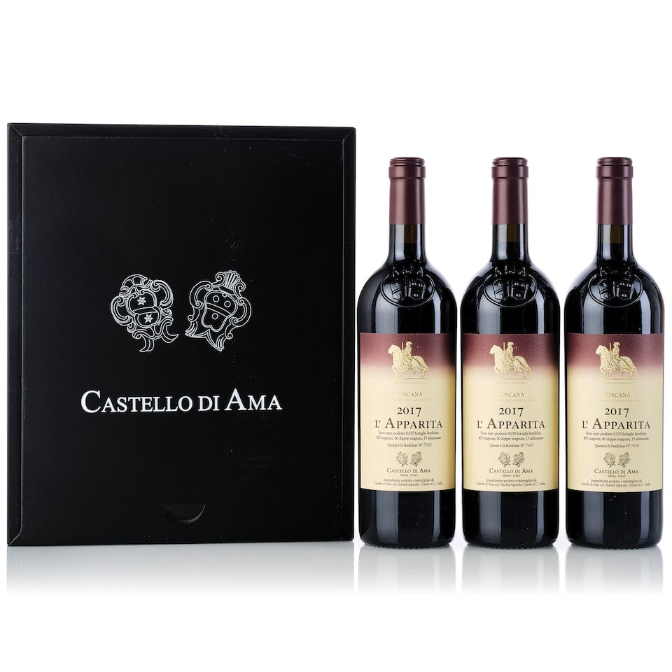 Castello di Ama L'Apparita, 2017 (3x 750ml): Castello di Ama L'Apparita, 2017 (3x 750ml) Region: Italy Packaging: in owc6 For further information on this lot please visit Bonhams.com For further information about this lot please