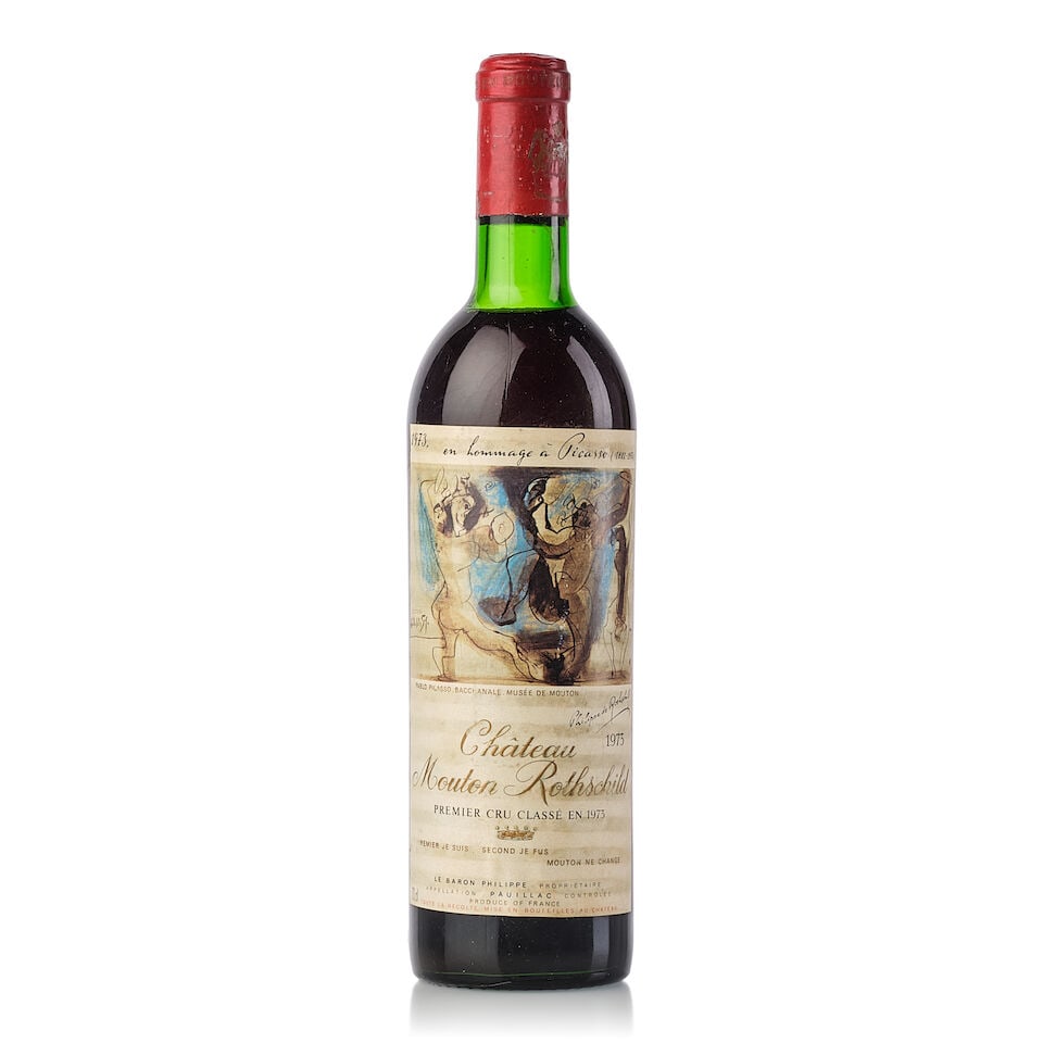 Château Mouton Rothschild, 1973 (1x 750ml): Château Mouton Rothschild, 1973 (1x 750ml) Region: Bordeaux Fill Level: very top shoulder Capsule: oxidised Cork: signs of old seepage, protruded Label: bin-soiled For further information on this