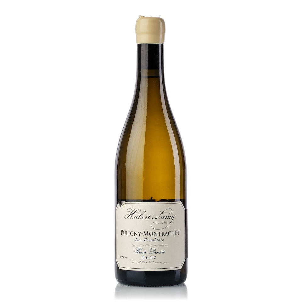 Domaine Hubert Lamy Puligny Montrachet Les Tremblots Haute Densité, 2017 (1x 750ml): Domaine Hubert Lamy Puligny Montrachet Les Tremblots Haute Densité, 2017 (1x 750ml) Region: Burgundy Label: nicked front and back labels For further information on this lot please visit Bonhams.c