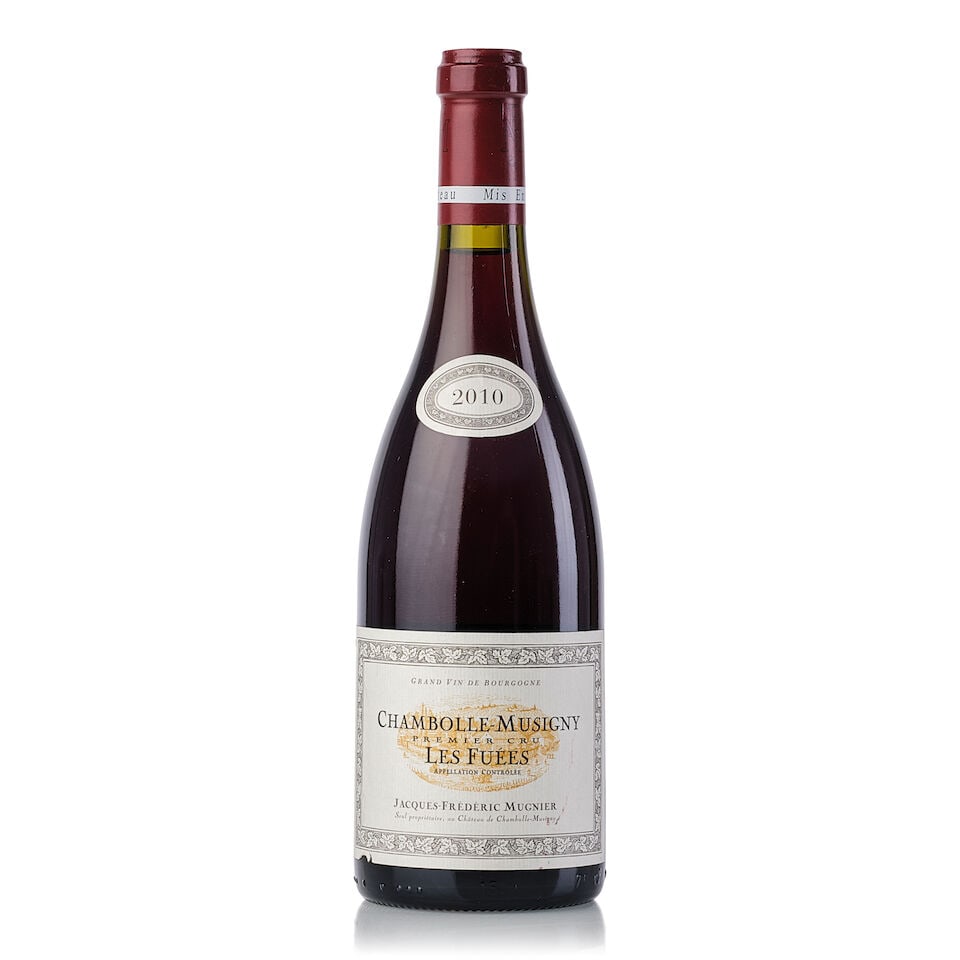 Domaine Jacques-Frédéric Mugnier Chambolle Musigny Les Fuées, 2010 (1x 750ml): Domaine Jacques-Frédéric Mugnier Chambolle Musigny Les Fuées, 2010 (1x 750ml) Region: Burgundy Label: slightly torn For further information on this lot please visit Bonhams.com For furt