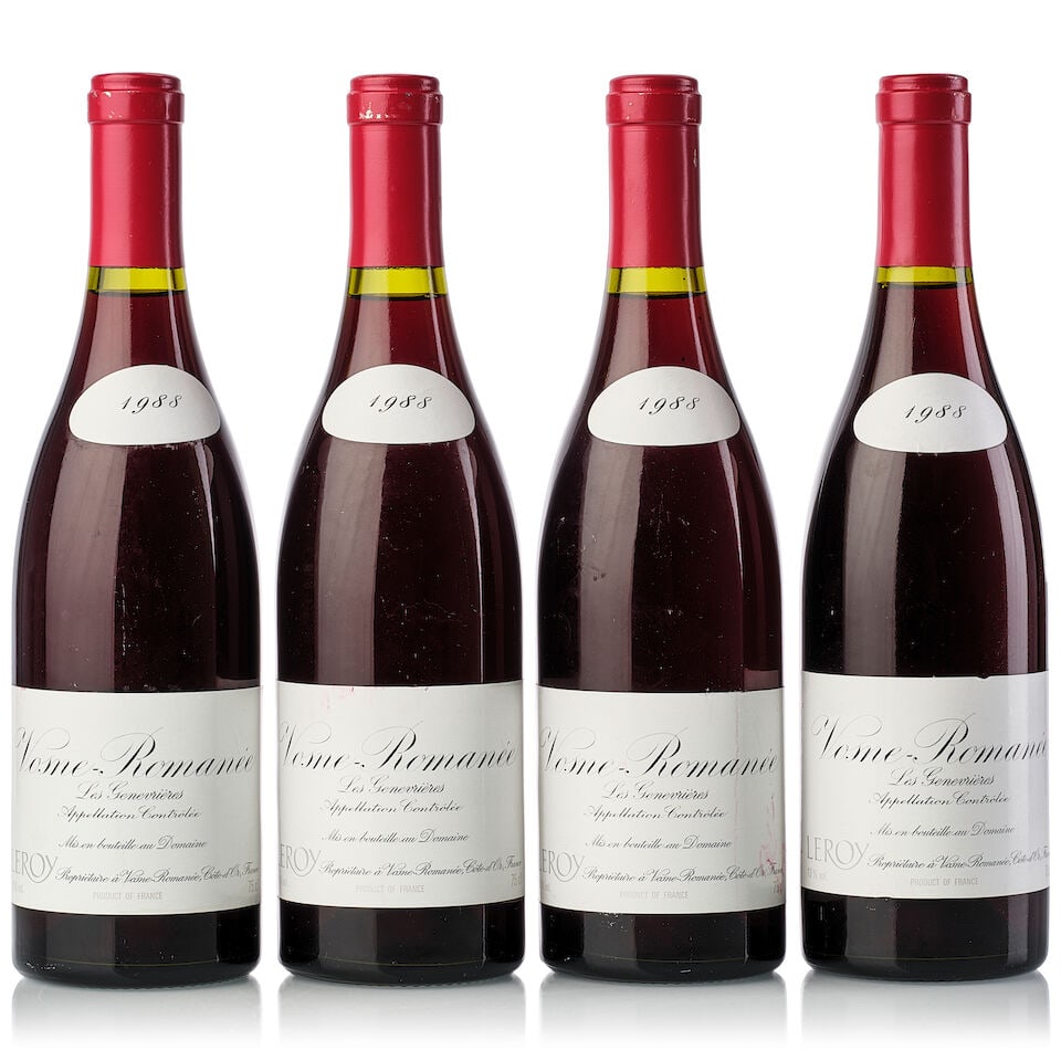 Domaine Leroy Vosne Romanée Les Genevrières, 1988 (4x 750ml) (1 of 3)