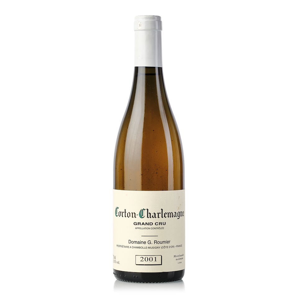 Domaine G. Roumier Corton Charlemagne, 2001 (1x 750ml): Domaine G. Roumier Corton Charlemagne, 2001 (1x 750ml) Region: Burgundy Capsule: scuffed Label: slightly marked Miscellaneous: Japanese importer label For further information on this lot please visit 