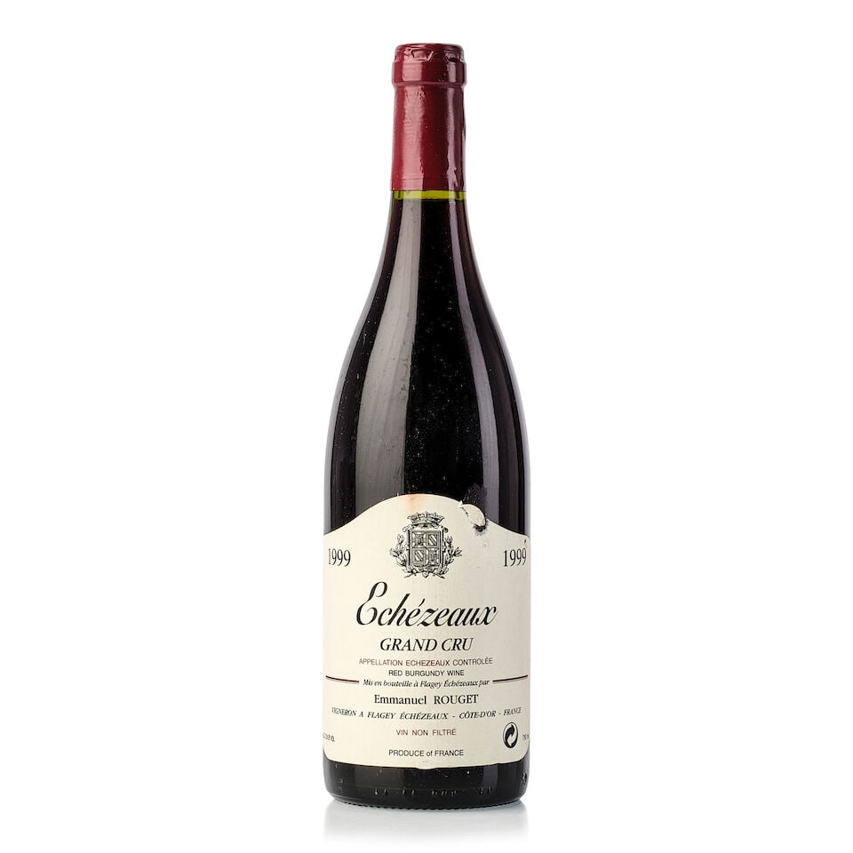 Domaine Emmanuel Rouget Echézeaux, 1999 (1x 750ml): Domaine Emmanuel Rouget Echézeaux, 1999 (1x 750ml) Region: Burgundy Fill Level: 0.5cm Capsule: slightly scuffed Cork: slightly depressed Label: slightly stained, nicked For further information