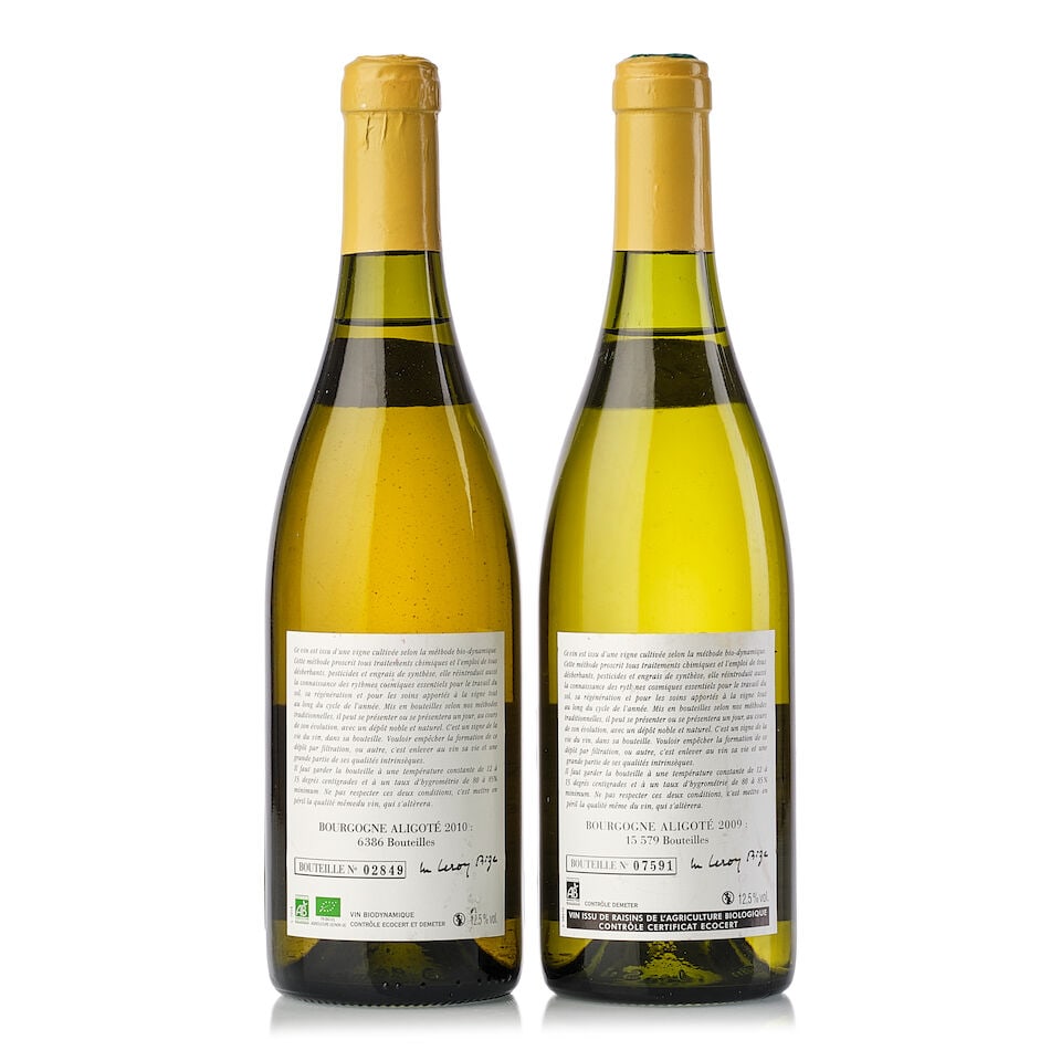 Domaine Leroy Bourgogne Aligoté, 2009 (1x 750ml) Domaine Leroy Bourgogne Aligoté, 2010... - 2