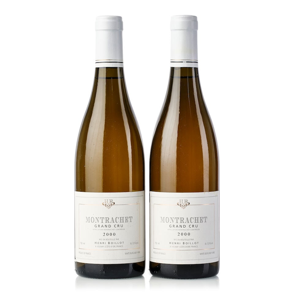 Domaine Henri Boillot Montrachet, 2000 (2x 750ml): Domaine Henri Boillot Montrachet, 2000 (2x 750ml) Region: Burgundy Fill Level: 2x 2cm Label: 2x slightly scuffed, 1x slightly bin-soiled For further information on this lot please visit Bonhams.com Fo