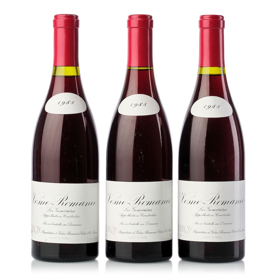 Domaine Leroy Vosne Romanée Les Genevrières, 1988 (3x 750ml) (1 of 3)