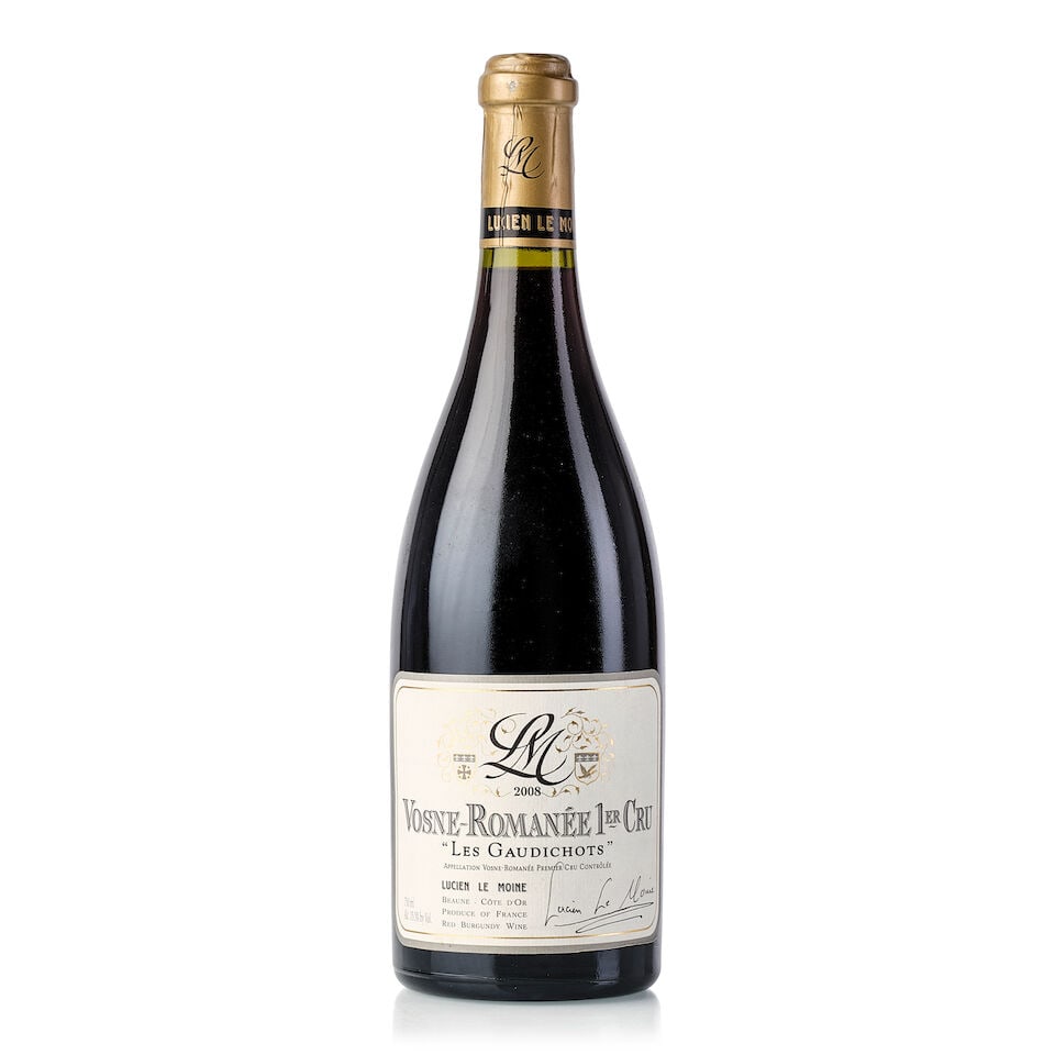 Lucien Le Moine Vosne Romanée Les Gaudichots, 2008 (1x 750ml): Lucien Le Moine Vosne Romanée Les Gaudichots, 2008 (1x 750ml) Region: Burgundy Capsule: slightly scuffed Label: slightly bin-soiled For further information on this lot please visit Bonhams.com Fo