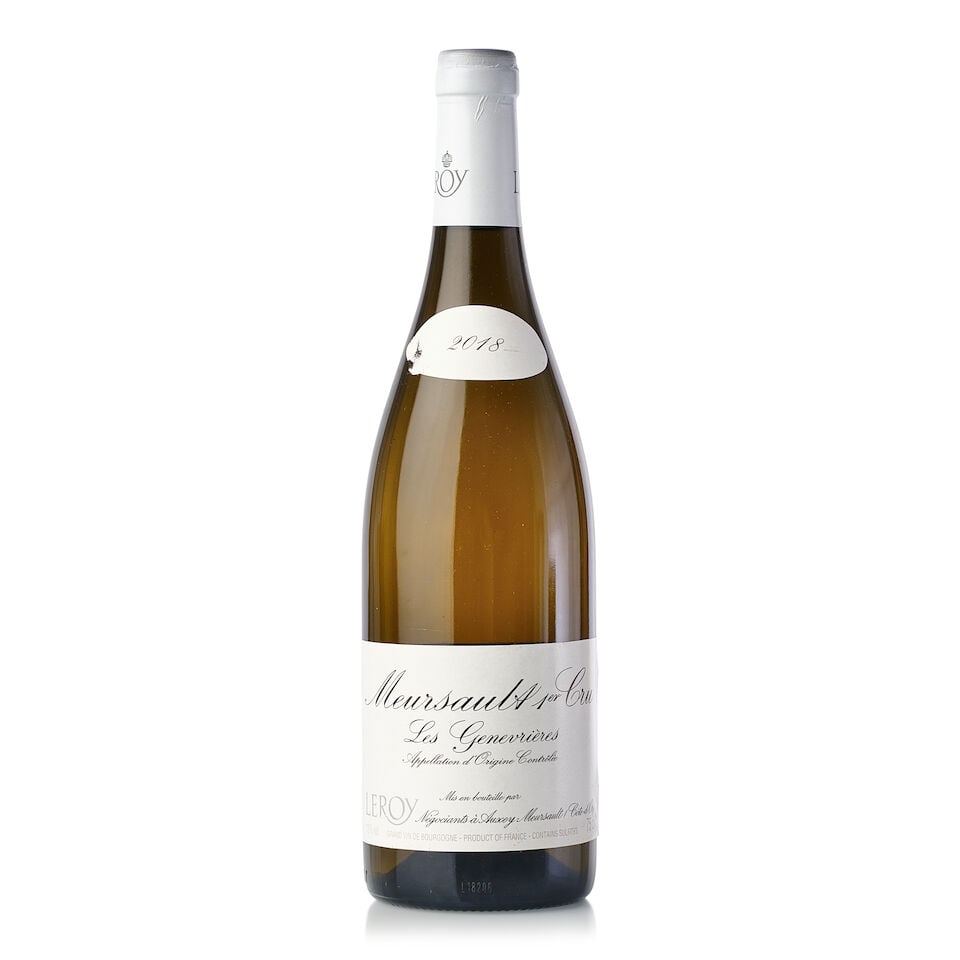 Maison Leroy Meursault Les Genevrières, 2018 (1x 750ml): Maison Leroy Meursault Les Genevrières, 2018 (1x 750ml) Region: Burgundy Label: nicked vintage tag For further information on this lot please visit Bonhams.com For further information about this 