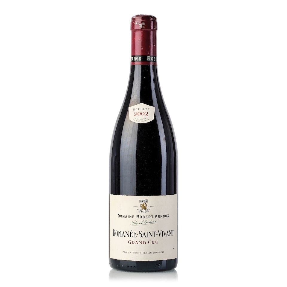 Domaine Robert Arnoux Romanée St. Vivant, 2002 (1x 750ml): Domaine Robert Arnoux Romanée St. Vivant, 2002 (1x 750ml) Region: Burgundy Capsule: scuffed Cork: protruded Label: slightly scuffed For further information on this lot please visit Bonhams.com Fo