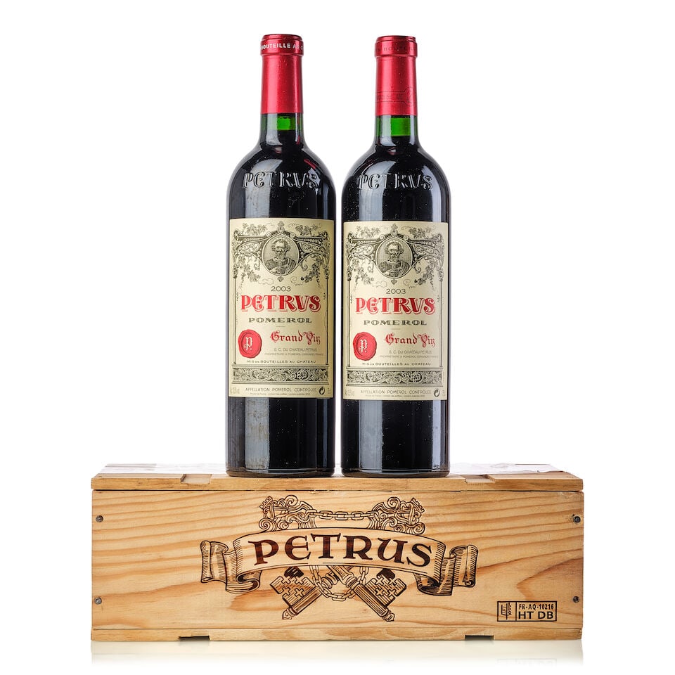 Pétrus, 2003 (2x 750ml): Pétrus, 2003 (2x 750ml) Region: Bordeaux Capsule: 1x slightly torn Packaging: in owc2 Miscellaneous: different importers For further information on this lot please visit Bonhams.com For further i
