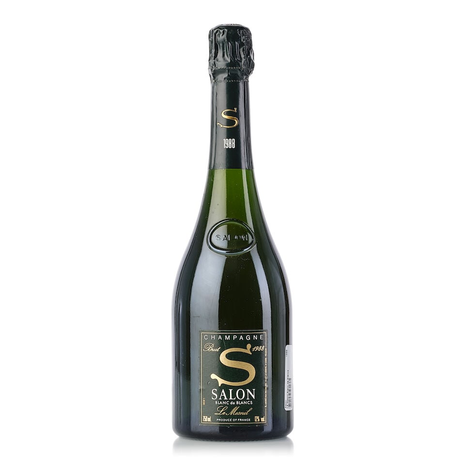 Salon Le Mesnil, 1988 (1x 750ml): Salon Le Mesnil, 1988 (1x 750ml) Region: Champagne Fill Level: into foil Label: slightly bin-soiled For further information on this lot please visit Bonhams.com For further information about this lot 