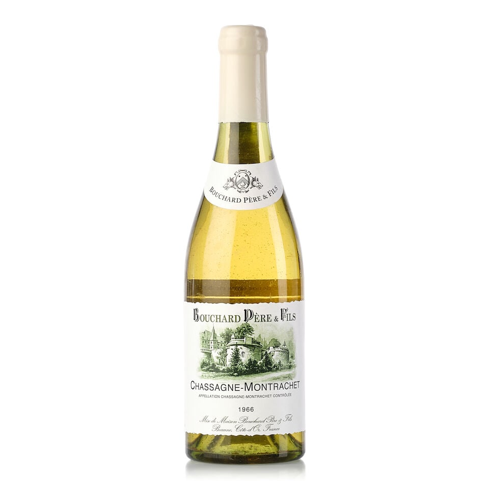 Domaine Bouchard Père et Fils Chassagne Montrachet, 1966 (1x 750ml): Domaine Bouchard Père et Fils Chassagne Montrachet, 1966 (1x 750ml) Region: Burgundy Fill Level: into wax Capsule: wax capsule Label: slightly scuffed Miscellaneous: Released in 2025, Provenance: