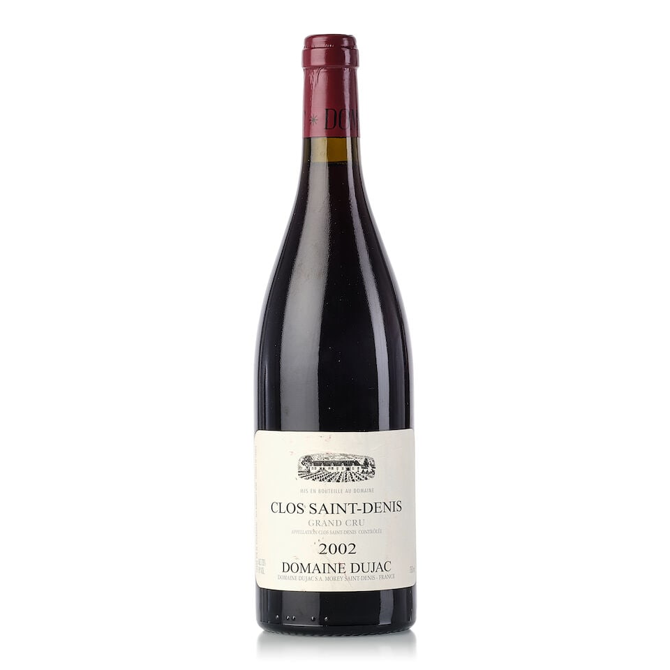 Domaine Dujac Clos St. Denis, 2002 (1x 750ml): Domaine Dujac Clos St. Denis, 2002 (1x 750ml) Region: Burgundy Capsule: slightly wrinkled Label: damp-stained, scuffed For further information on this lot please visit Bonhams.com For further informat