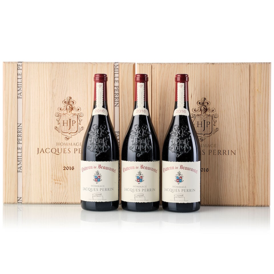 Château de Beaucastel Châteauneuf du Pape Hommage à Jacques Perrin, 2016 (6x 750ml): Château de Beaucastel Châteauneuf du Pape Hommage à Jacques Perrin, 2016 (6x 750ml) Region: Rhone Valley Label: 1x slightly marked Packaging: 1owc3, banded; 1owc3 For further informatio