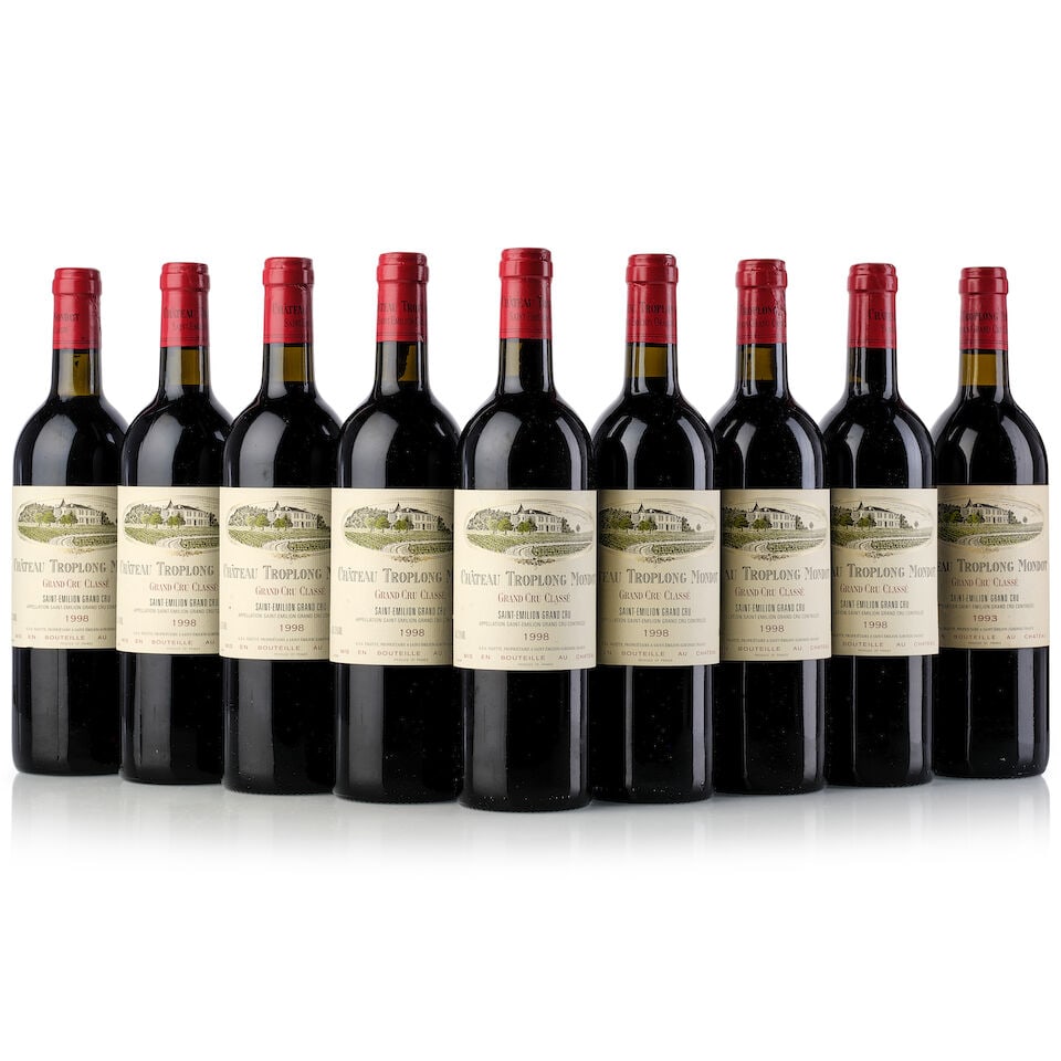Château Troplong Mondot, 1993 (1x 750ml) Château Troplong Mondot, 1998 (8x 750ml): Château Troplong Mondot, 1993 (1x 750ml) Region: Bordeaux Fill Level: base neck Capsule: slightly scuffed Label: 1x slightly bin-soiled Château Troplong Mondot, 1998 (8x 750ml) Region: Borde