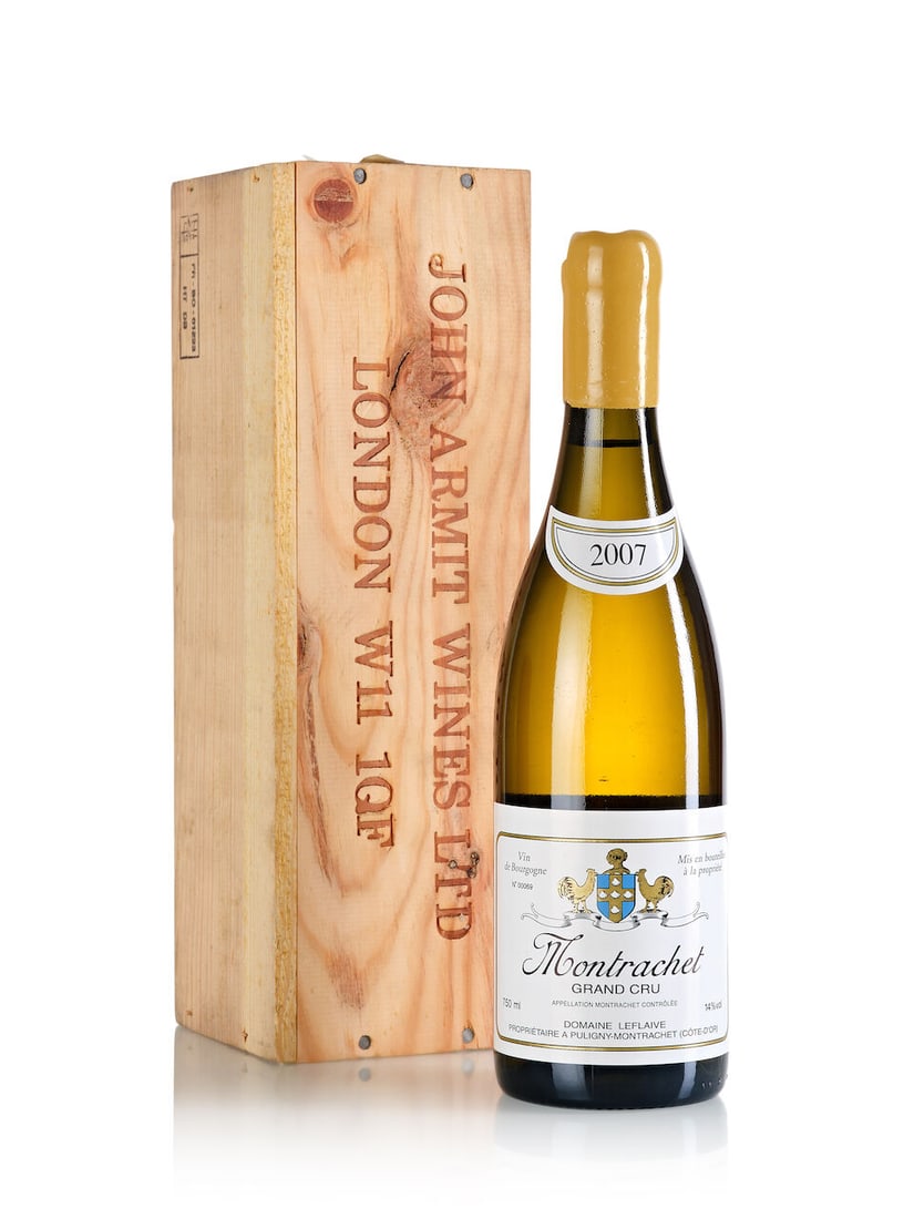 Domaine Leflaive Montrachet, 2007 (1x 750ml): Domaine Leflaive Montrachet, 2007 (1x 750ml) Region: Burgundy Capsule: chipped wax capsule Packaging: damaged owc For further information on this lot please visit Bonhams.com For further information