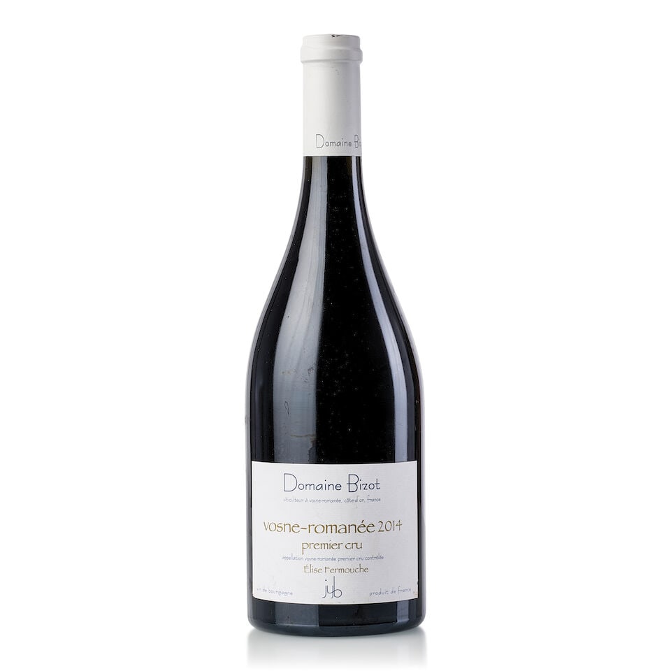 Domaine Bizot Vosne Romanée Élise Fermouche, 2014 (1x 750ml): Domaine Bizot Vosne Romanée Élise Fermouche, 2014 (1x 750ml) Region: Burgundy Capsule: slightly scuffed Label: slightly bin-soiled, slightly nicked Miscellaneous: 384 bottles produced; Japan