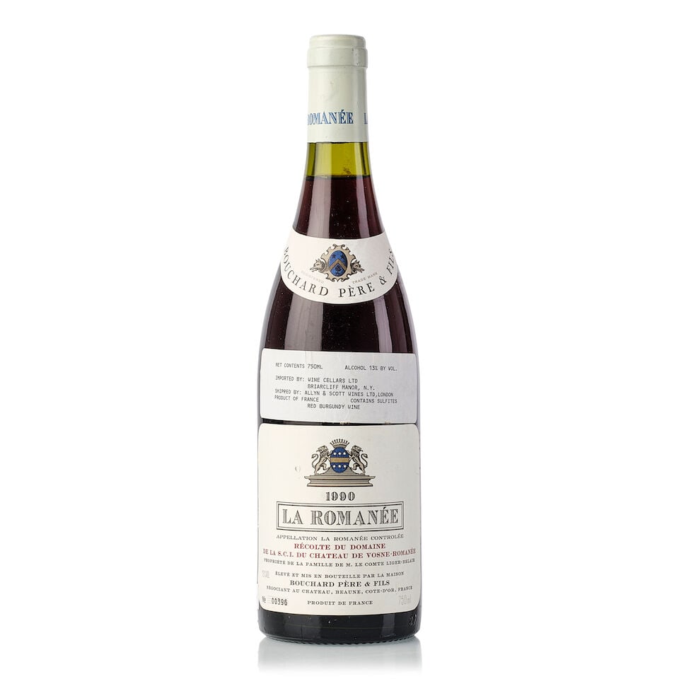 Domaine Bouchard Père et Fils La Romanée, 1990 (1x 750ml): Domaine Bouchard Père et Fils La Romanée, 1990 (1x 750ml) Region: Burgundy Capsule: slightly scuffed Cork: slightly depressed Label: slightly nicked, slightly torn For further information on