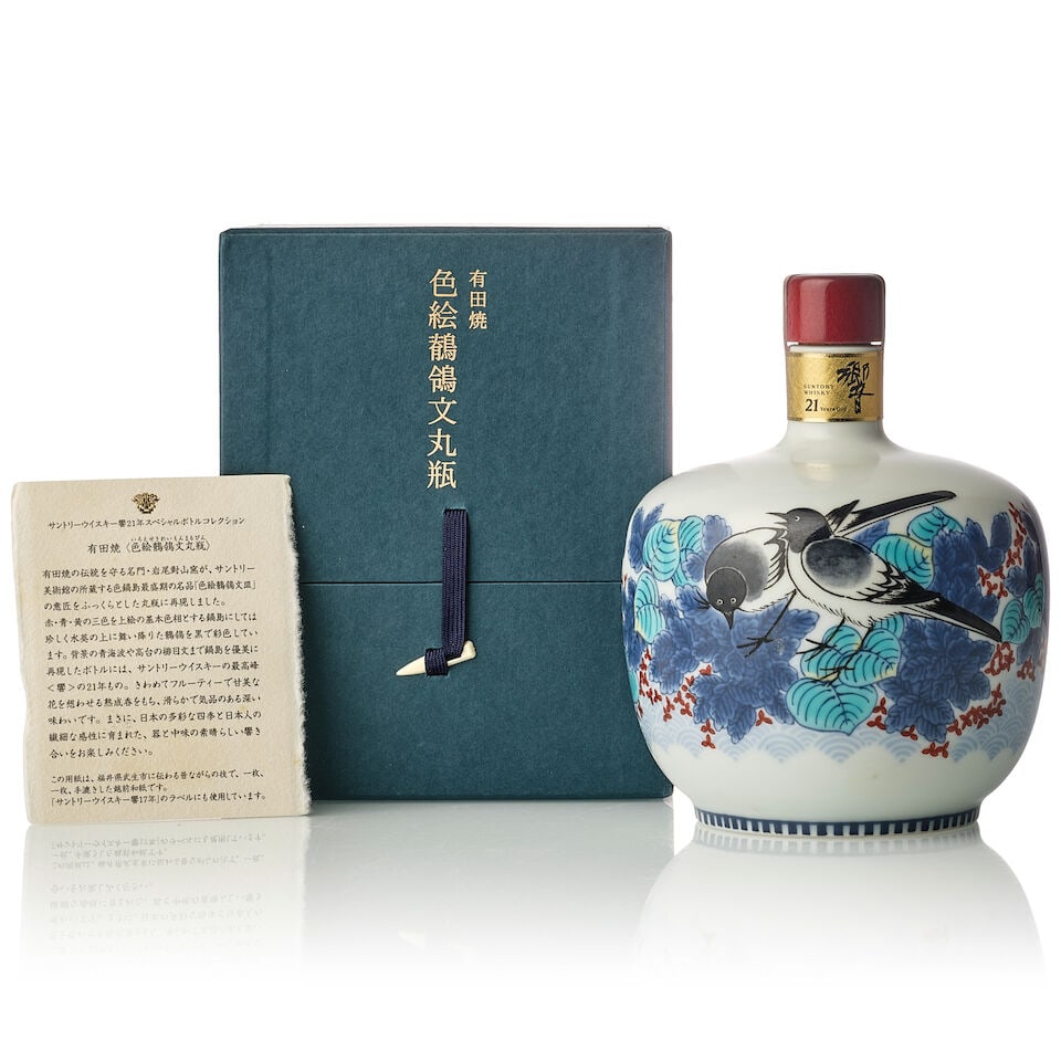 響 Hibiki 21 Year Old Ceramic Aritayaki 有田焼 色絵鶺&...: 響 Hibiki 21 Year Old Ceramic Aritayaki 有田焼 色絵鶺鴒文丸瓶 (1x 600ml) Region: Japan Label: good label Packaging: original carton wi