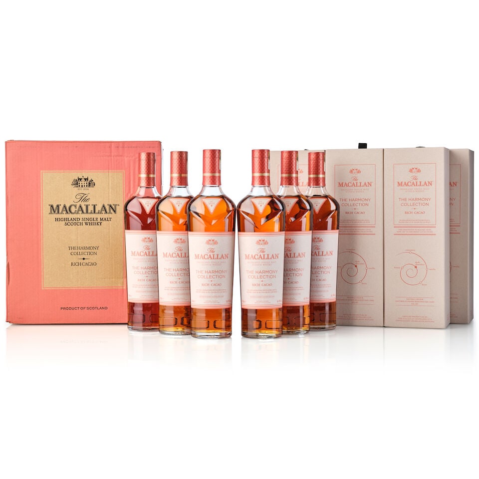 The Macallan Harmony Collection-Rich Cacao, NV (6x 700ml): The Macallan Harmony Collection-Rich Cacao, NV (6x 700ml) Region: Speyside Label: 6x good labels Packaging: 6x original cartons Miscellaneous: original outer carton Alcohol content: 44% ABV Notes: Dis