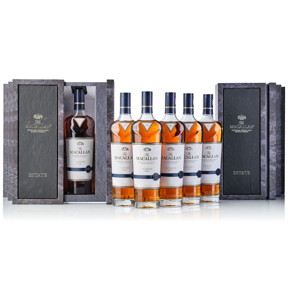 The Macallan Estate, NV (6x 700ml): The Macallan Estate, NV (6x 700ml) Region: Speyside Label: 6x good labels Packaging: 6x original cases Miscellaneous: 2x original cartons Alcohol content: 43% ABV Notes: Distilled and bottled by The M