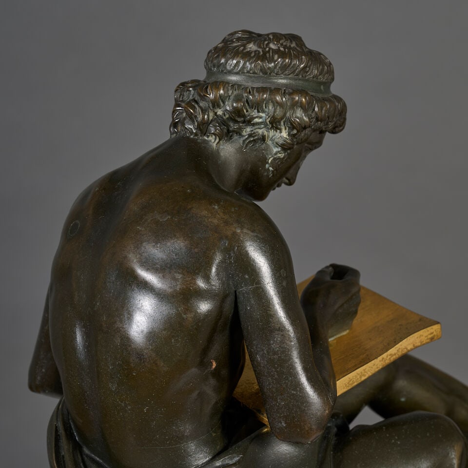 Lampe à huile ornée de l'Allégorie de L'Etude d'après Louis Simon Boizot en ... - 2