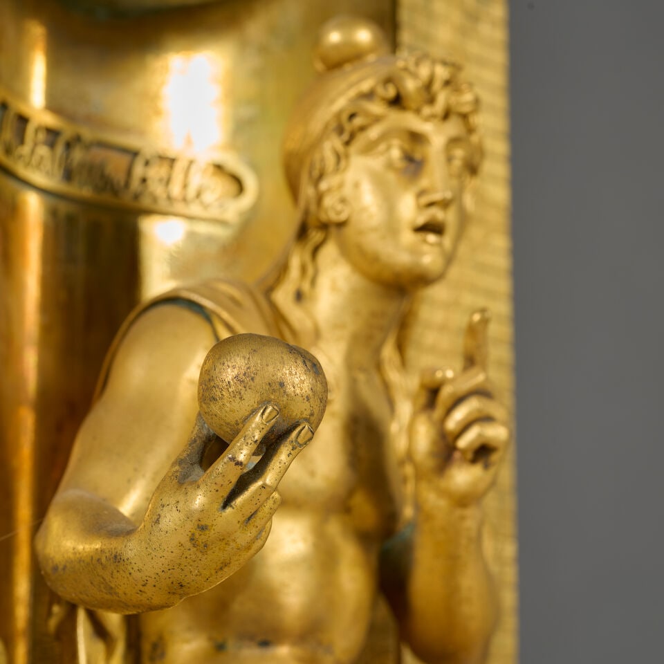 Pendule en bronze doré et ciselé figurant Paris, par Denière & Matelin d'épo... - 3