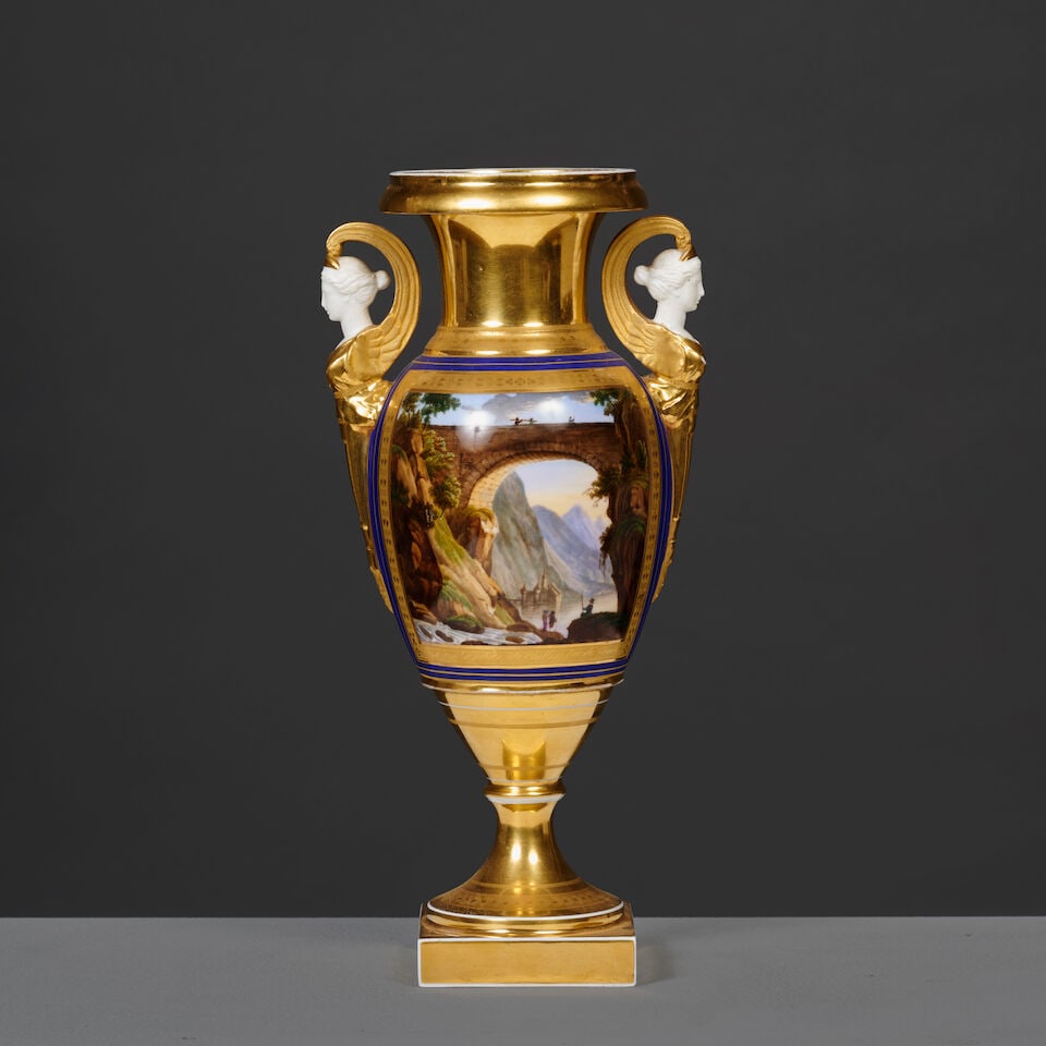 Vase en porcelaine de Paris ornée d'une vue de Genève du début du XIXe siècl... (1 of 9)
