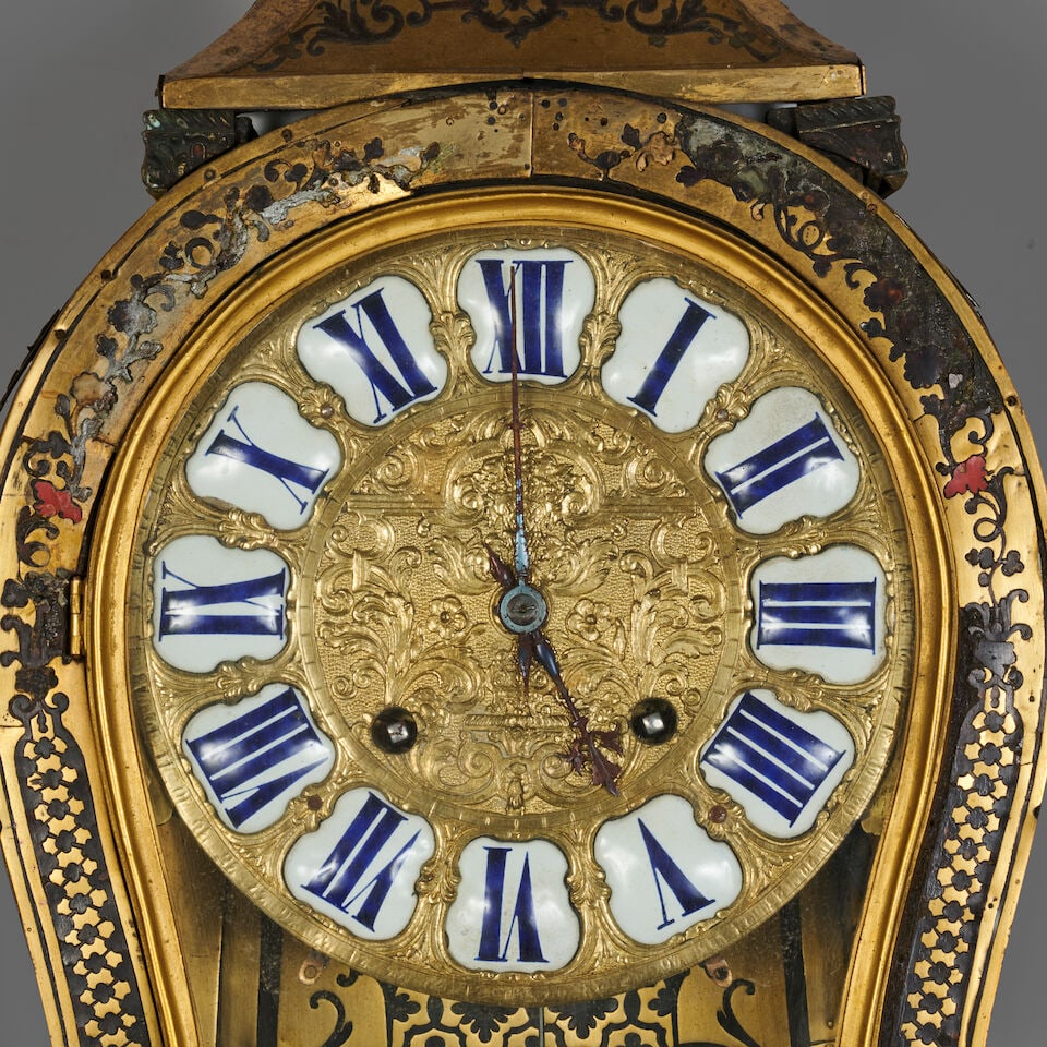 Cartel d'applique et console en placage d'écaille et laiton du début du XVIIIe siè... - 2