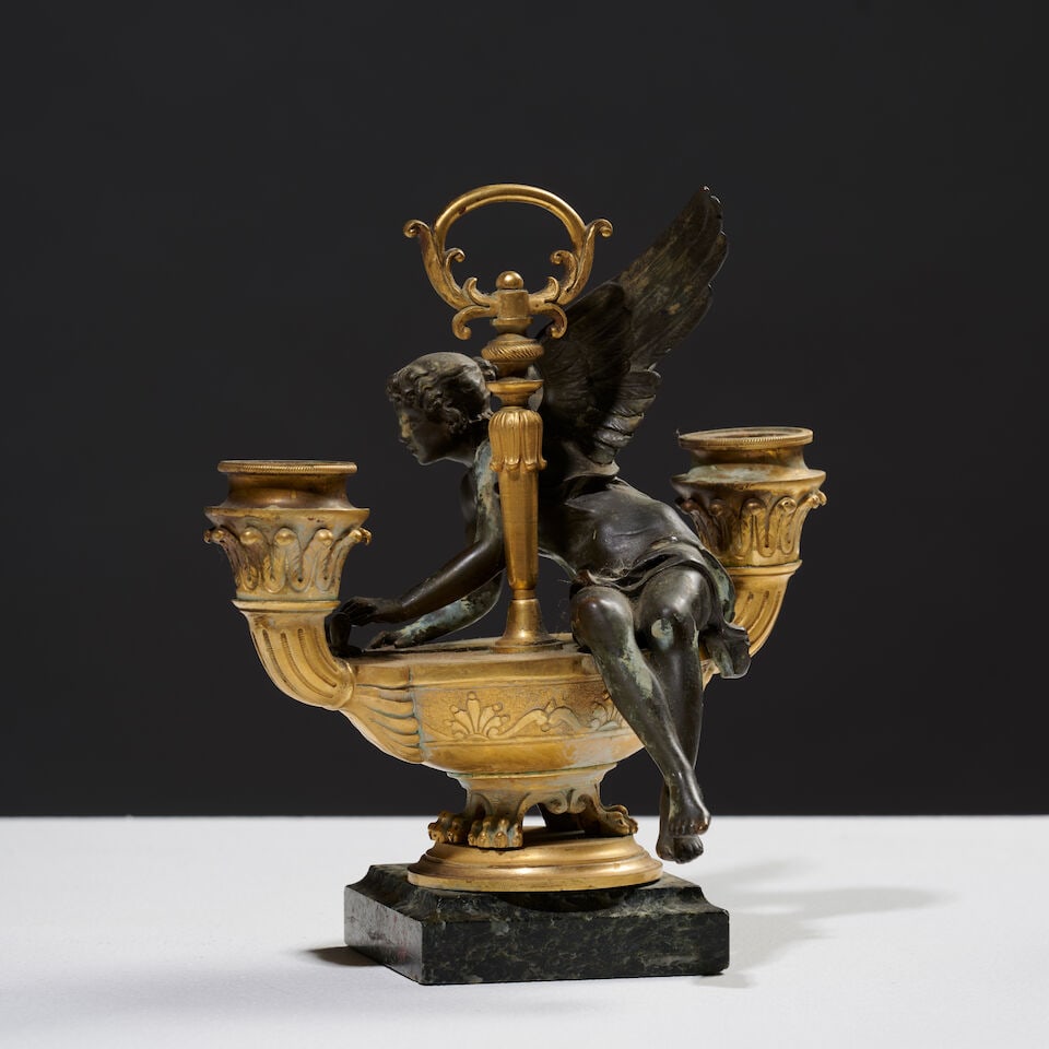Ensemble de quatre objets en bronze doré du XIXe siècle A set of four 19th-century gil... - 3