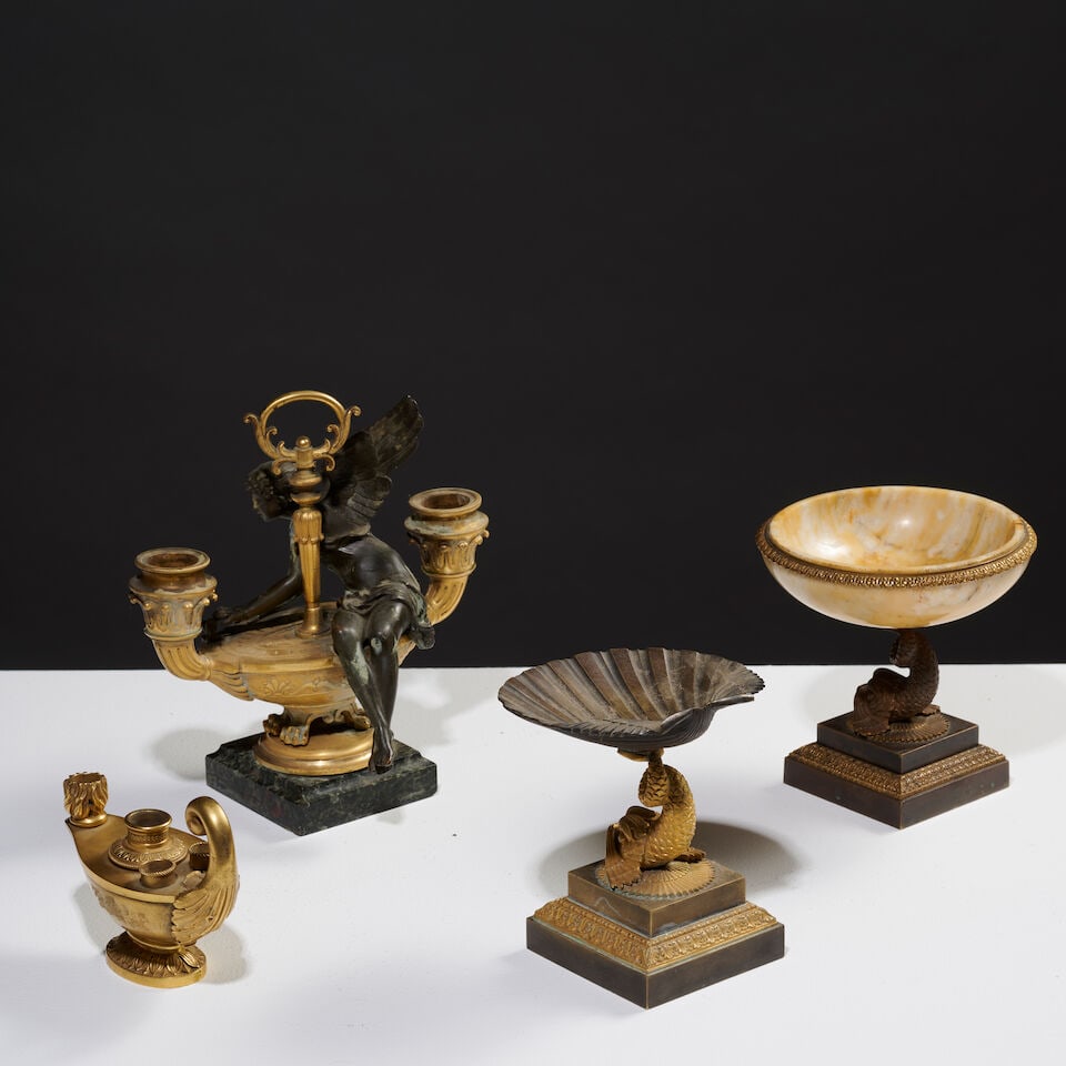 Ensemble de quatre objets en bronze doré du XIXe siècle A set of four 19th-century gil... - 6