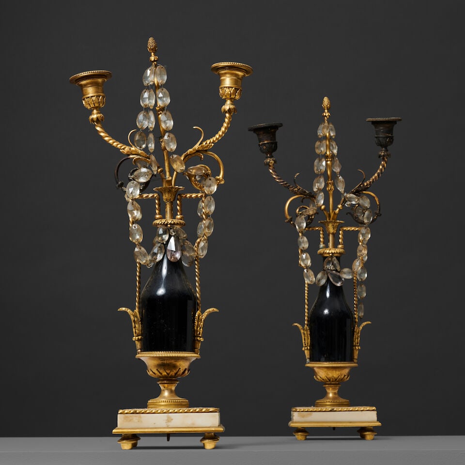 Paire de candélabres à deux bras de lumière d'époque Louis XVI A pair of Lou... - 3