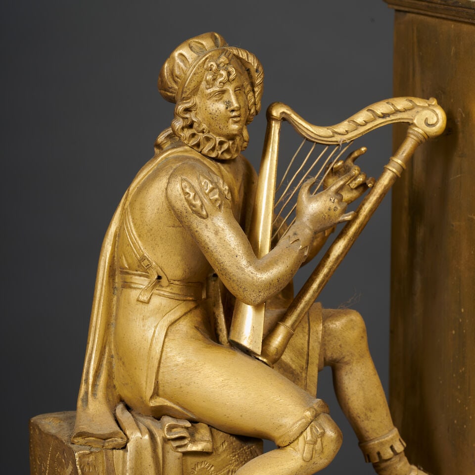 Pendule en bronze doré et ciselé d'époque Restauration A gilt-bronze clock, first... - 4