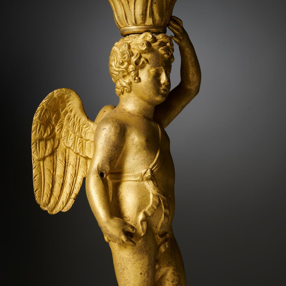 Drageoir en cristal taillé et bronze doré d'époque Restauration A covered sugar-b... - 2