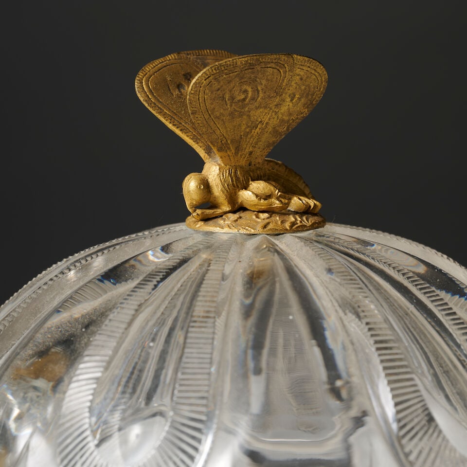 Drageoir en cristal taillé et bronze doré d'époque Restauration A covered sugar-b... - 3