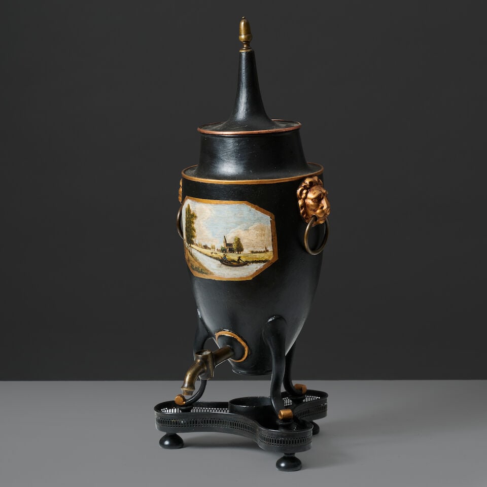 Fontaine à eau chaude en tôle peinte, Angleterre XIXe siècle A 19th century hot w... - 4