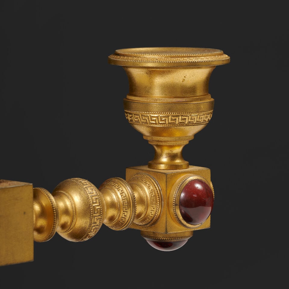 Double flambeau de table en bronze doré avec abat-jour, travail russe du milieu du XIXe si&... - 2